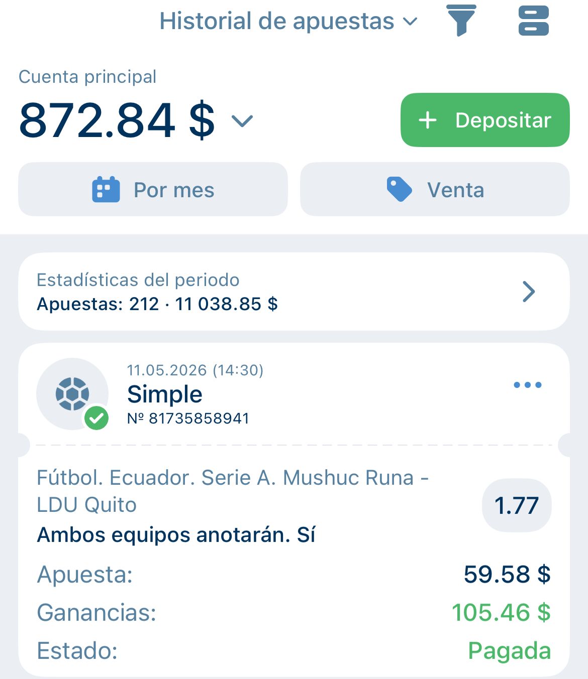 Boleta ganada